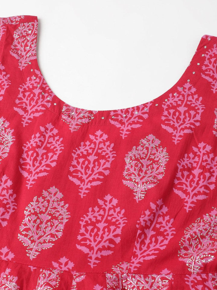 Red-Cotton-Floral-Printed-Straight-3-Piece-Kurta-Set