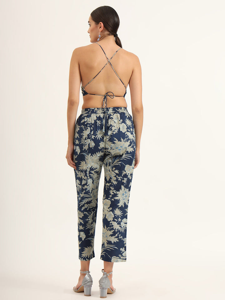 Navy-Blue-Cotton-Floral-Shirt-Style-Co-Ord-Set