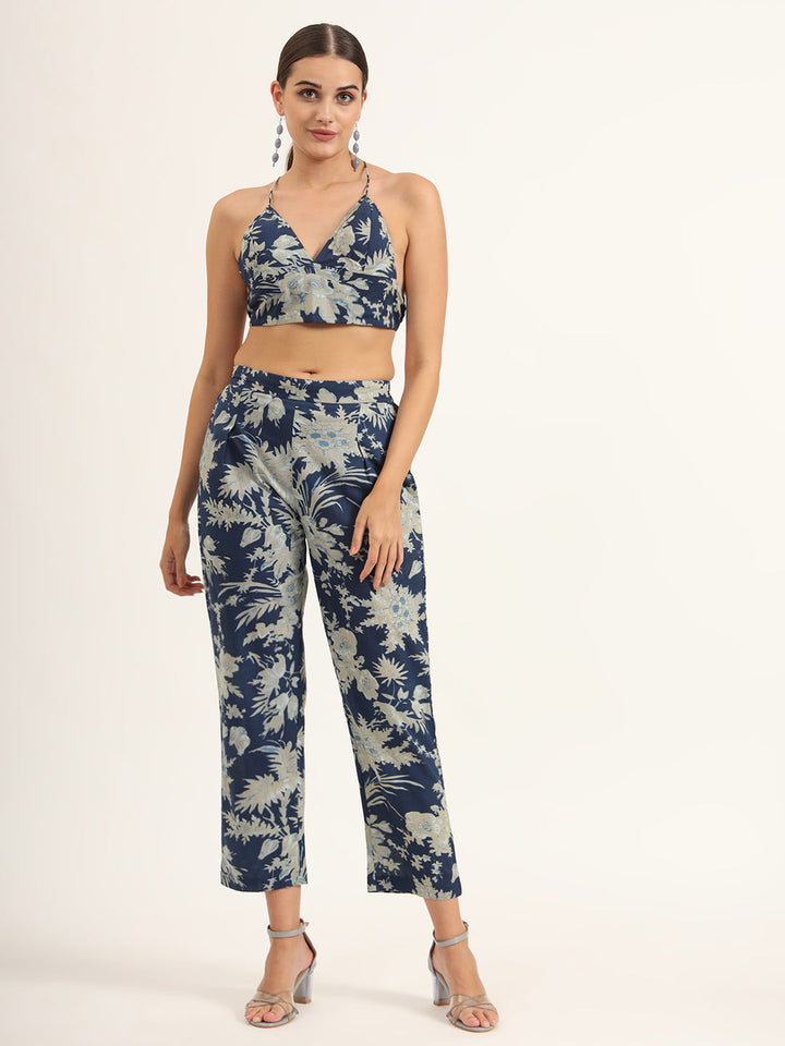 Navy-Blue-Cotton-Floral-Shirt-Style-Co-Ord-Set