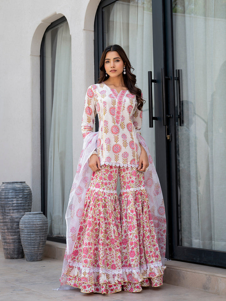 White-&-Red-Cotton-Floral-Print-Sharara-Set