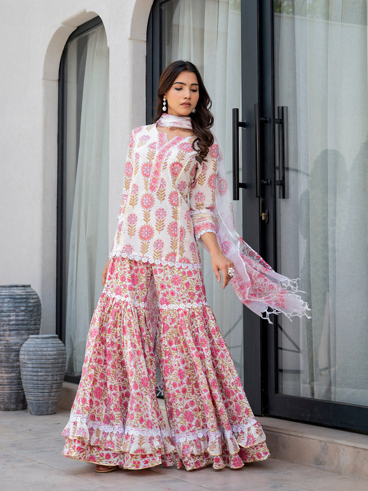 White-&-Red-Cotton-Floral-Print-Sharara-Set