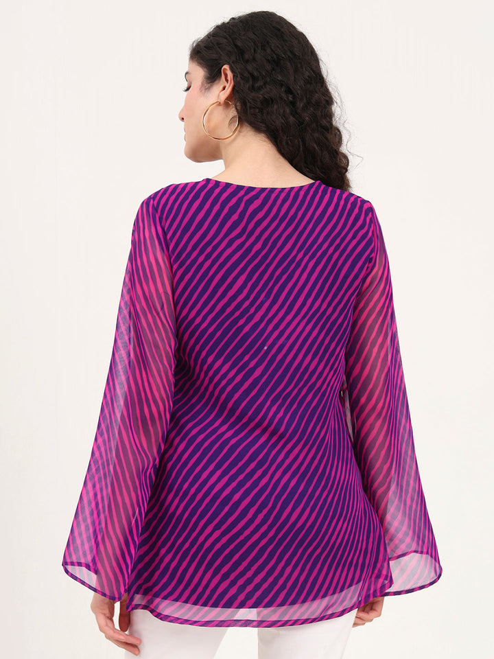 Purple-Leheriya-Gotta-Patti-Work-Geogratte-V-Neck-Tunic-ONLY