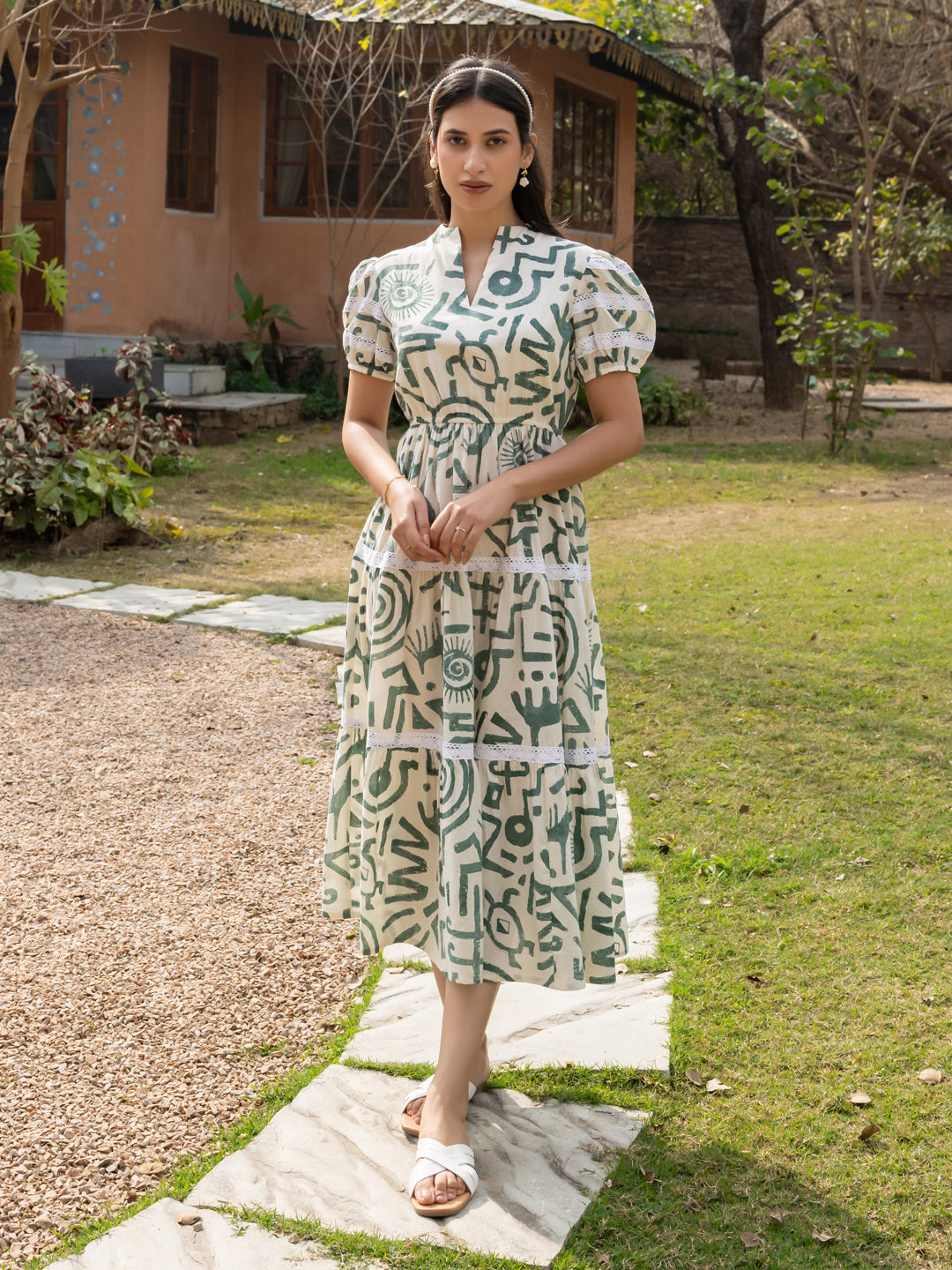 Off-White-Cotton-Printed-Midi-Dress