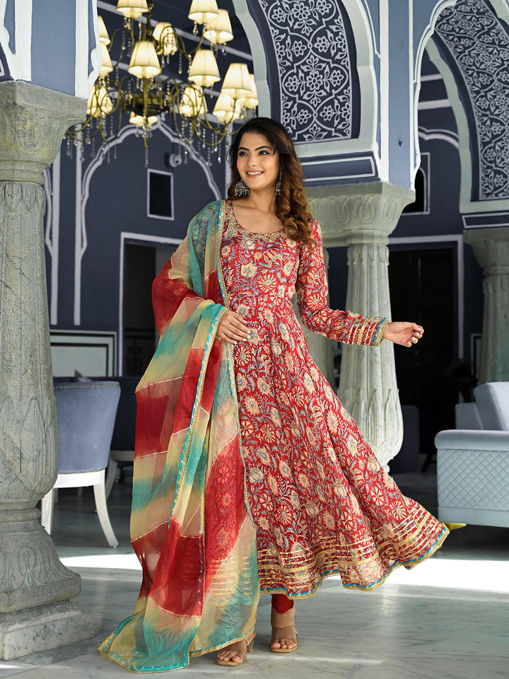 Red-Maroon-Muslin-Floral-Printed-3-Piece-Anarkali-Set