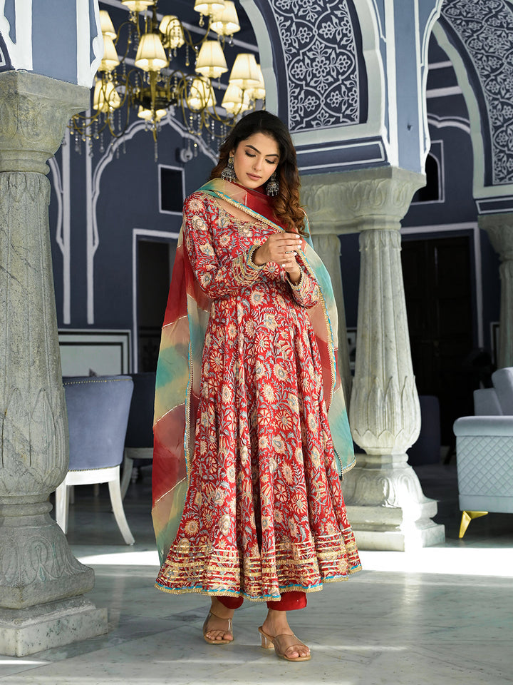 Red-Maroon-Muslin-Floral-Printed-3-Piece-Anarkali-Set
