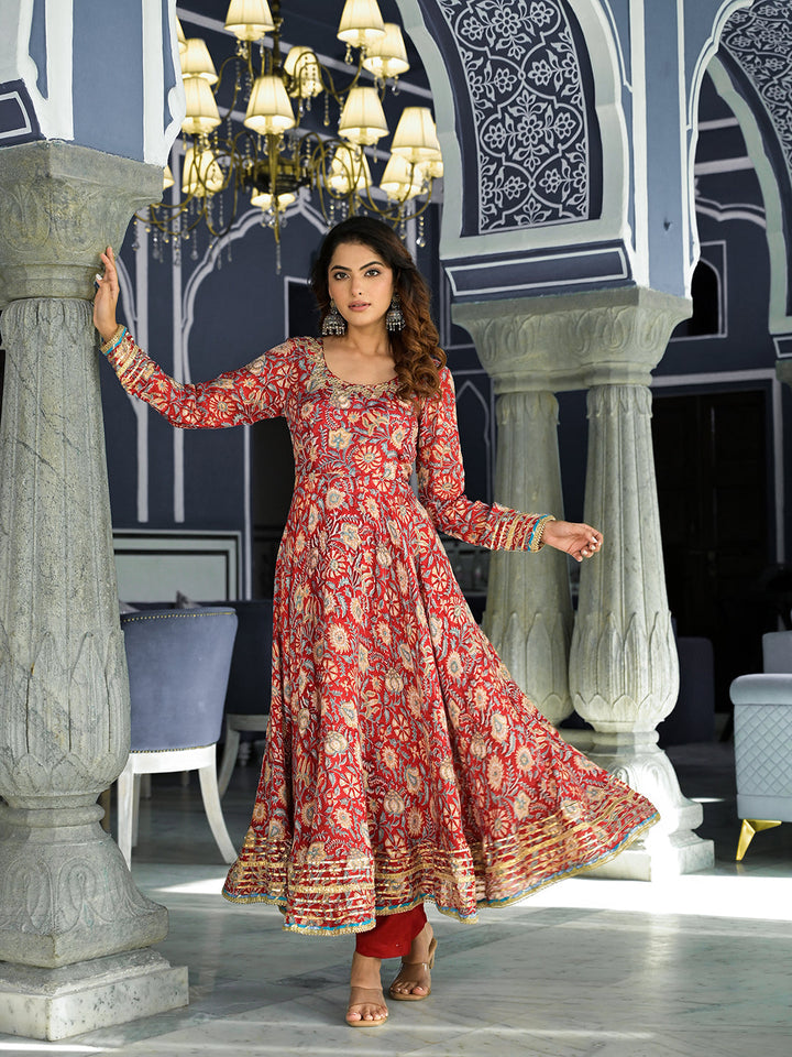 Red-Maroon-Muslin-Floral-Printed-3-Piece-Anarkali-Set