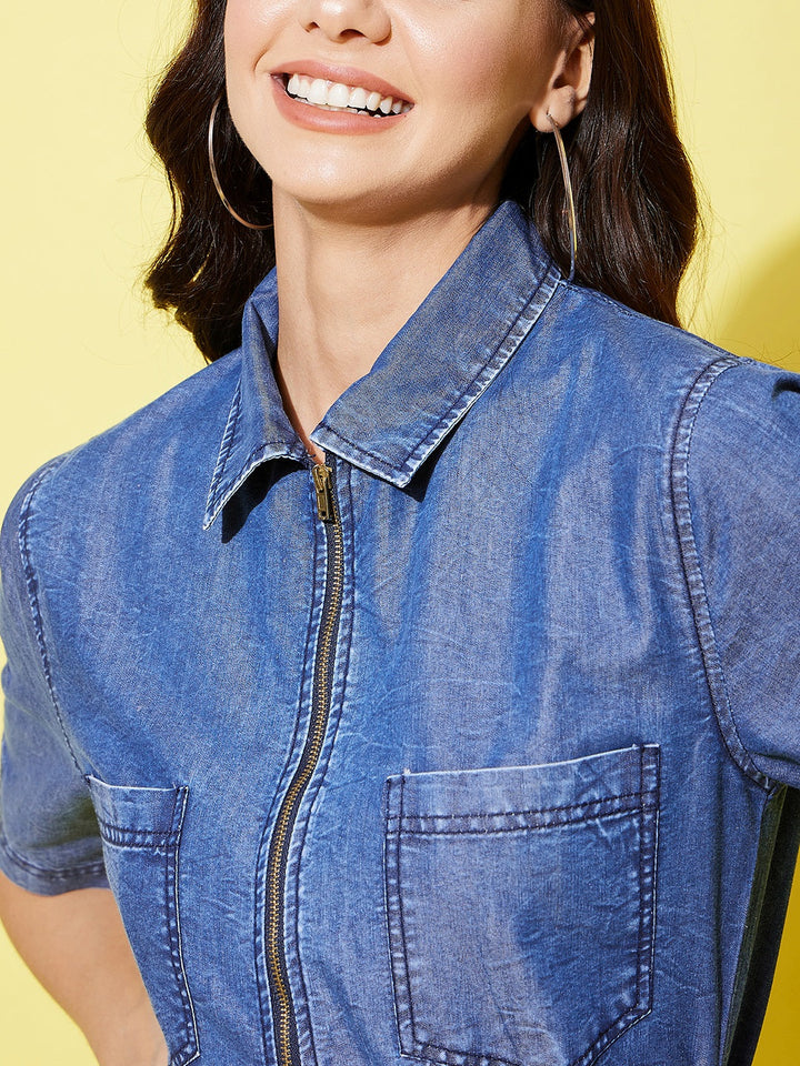 Dark-Blue-Denim-Dress-With-Front-Zip