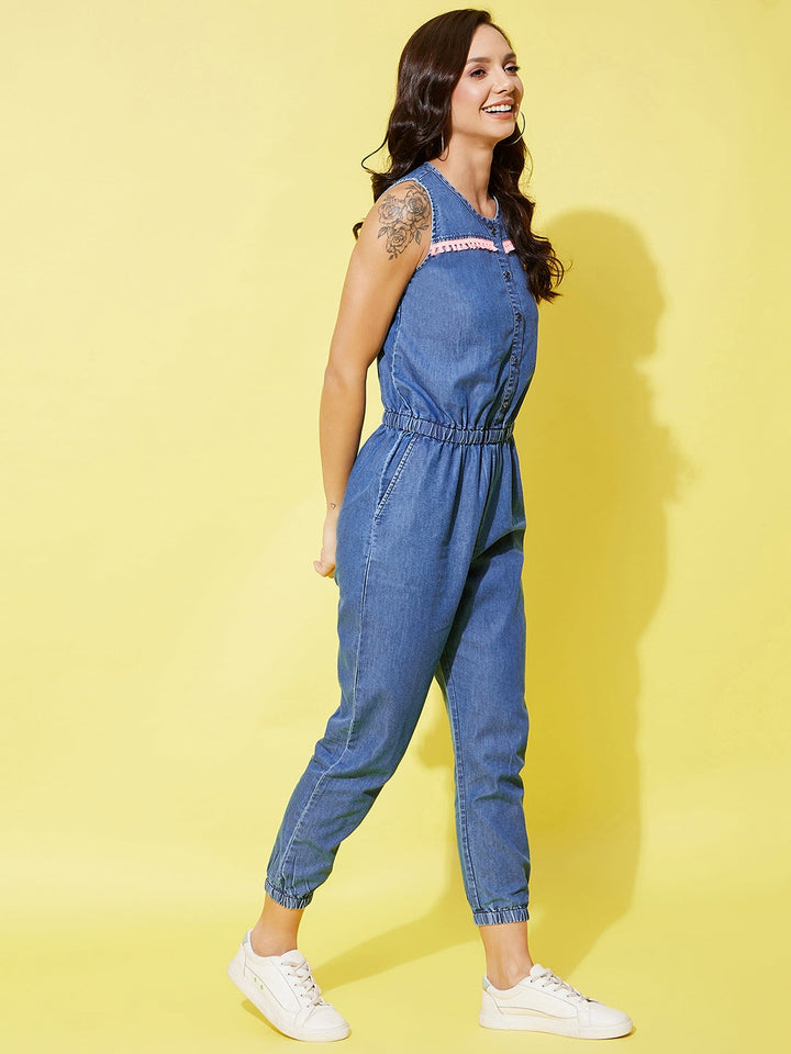 Dark-Blue-Denim-Jumpsuit-With-Neon-Lace-Insert