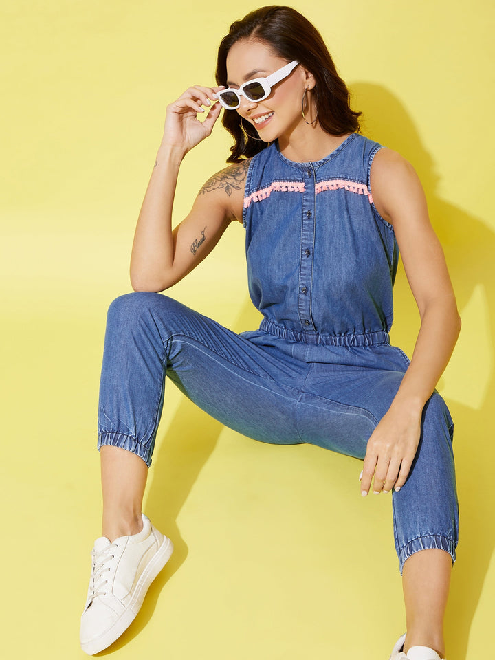 Dark-Blue-Denim-Jumpsuit-With-Neon-Lace-Insert
