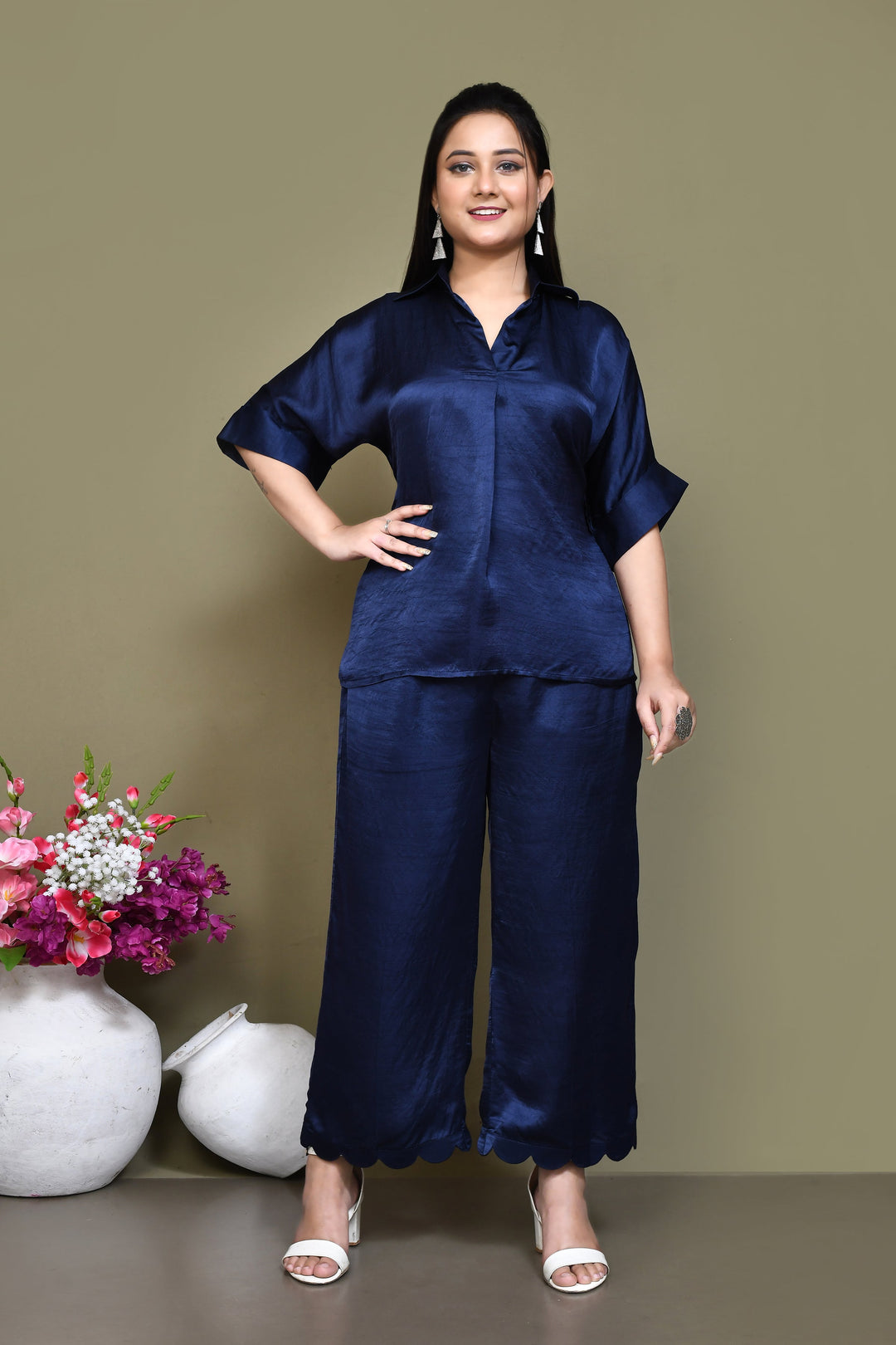 ZERESOUQ-Dark-Blue-Dupion-Crepe-Silk-Co-ord-Set
