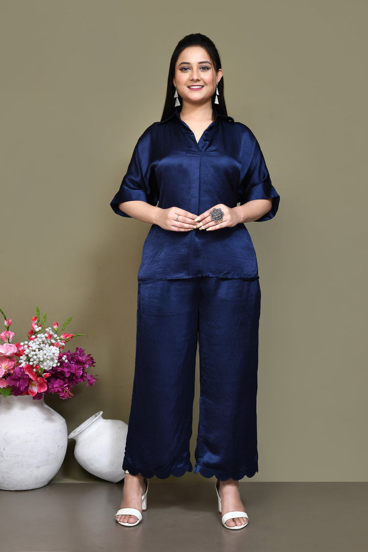 ZERESOUQ-Dark-Blue-Dupion-Crepe-Silk-Co-ord-Set