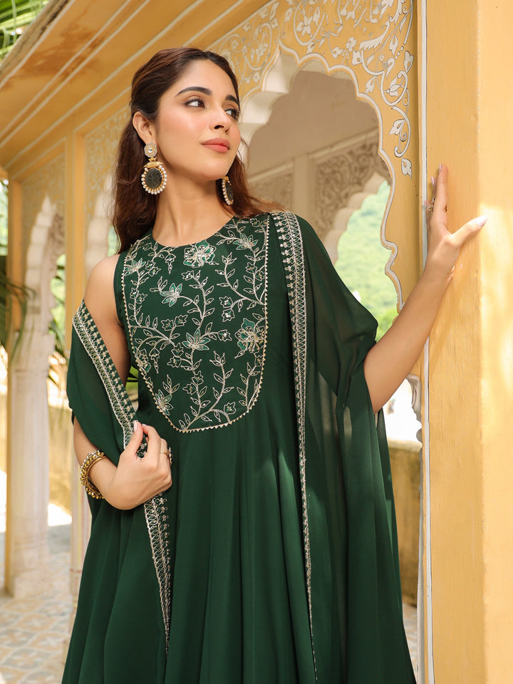 ZERESOUQ-Dark-Green-Georgette-Embroidered-Anarakali-Set