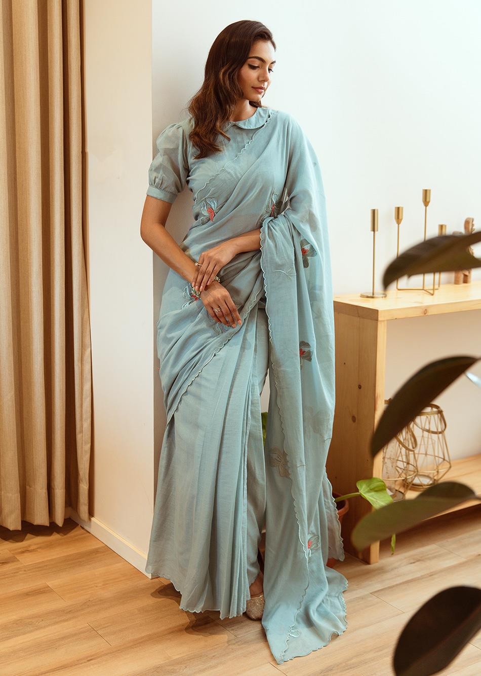 Diya-Powder-Blue-Embossed-Embroidered-Pre-Draped-Saree