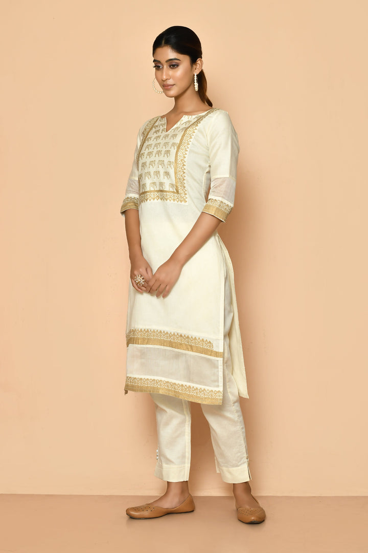 ZERESOUQ-Elly-Ivory-Handloom-Maheshwari-Silk-Kurta-Set