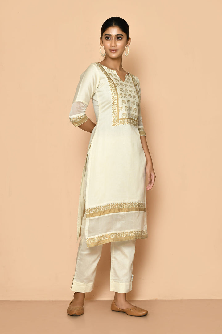 ZERESOUQ-Elly-Ivory-Handloom-Maheshwari-Silk-Kurta-Set
