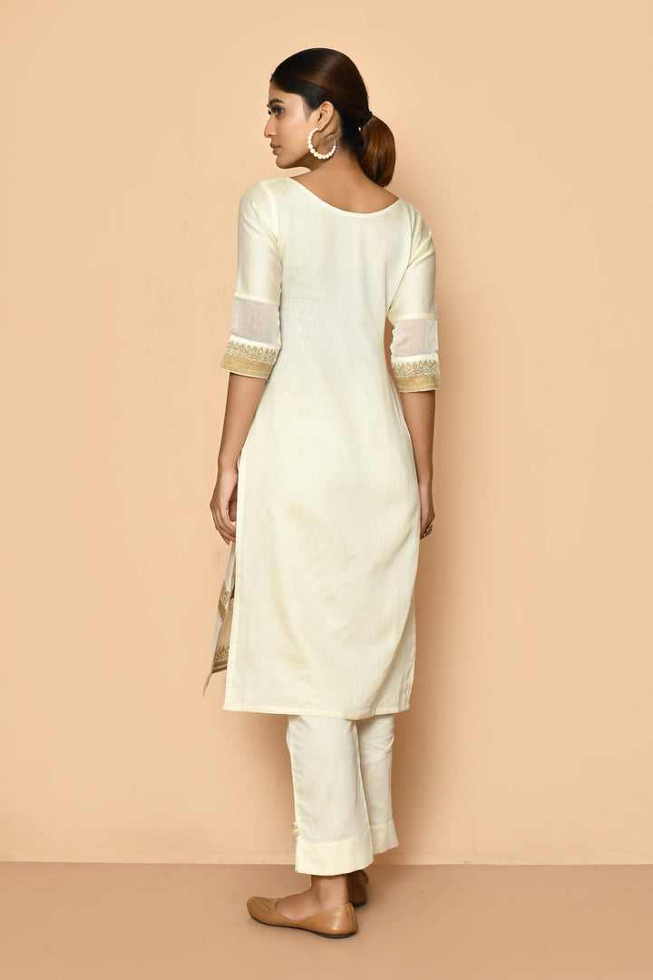 ZERESOUQ-Elly-Ivory-Handloom-Maheshwari-Silk-Kurta-Set