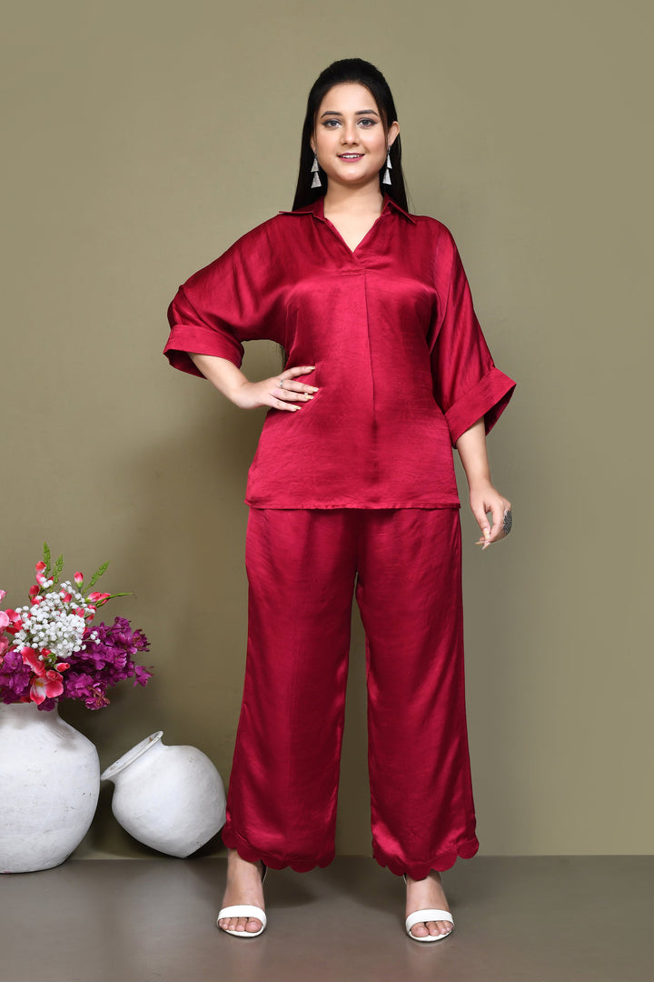 ZERESOUQ-Fuchsia-Pink-Dupion-Crepe-Silk-Co-ord-Set
