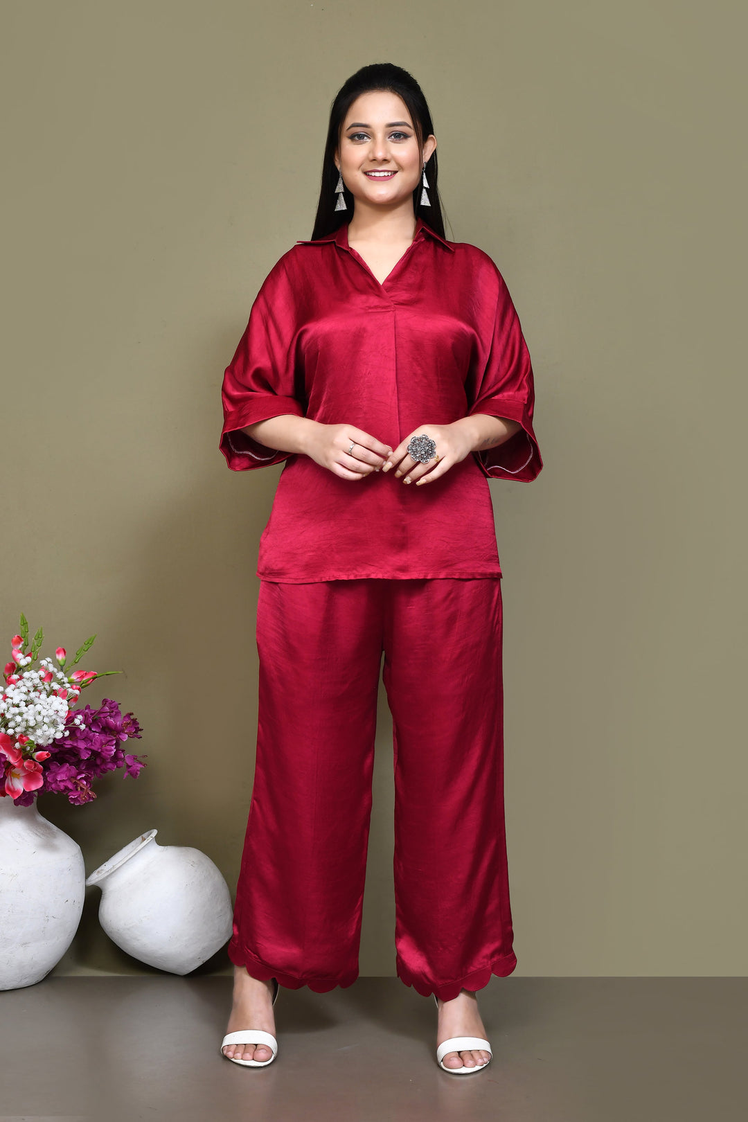 ZERESOUQ-Fuchsia-Pink-Dupion-Crepe-Silk-Co-ord-Set