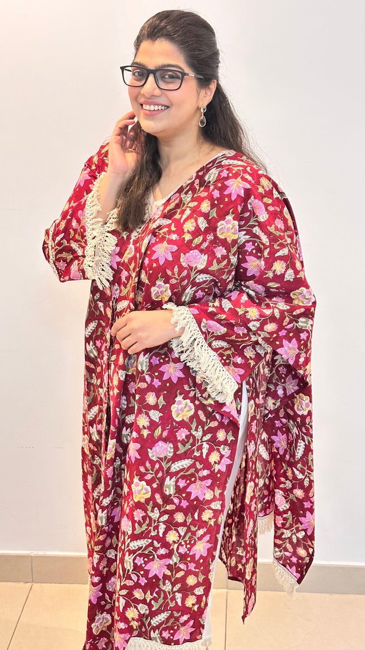 Cherry-Red-Cotton-Sanganeri-Block-Print-Ruhani-Suit-Set