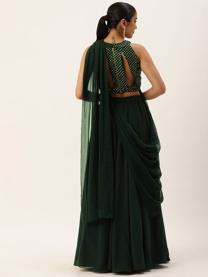 Green-Poly-Georgette-Embroidered-Skirt-Set-With-Drape