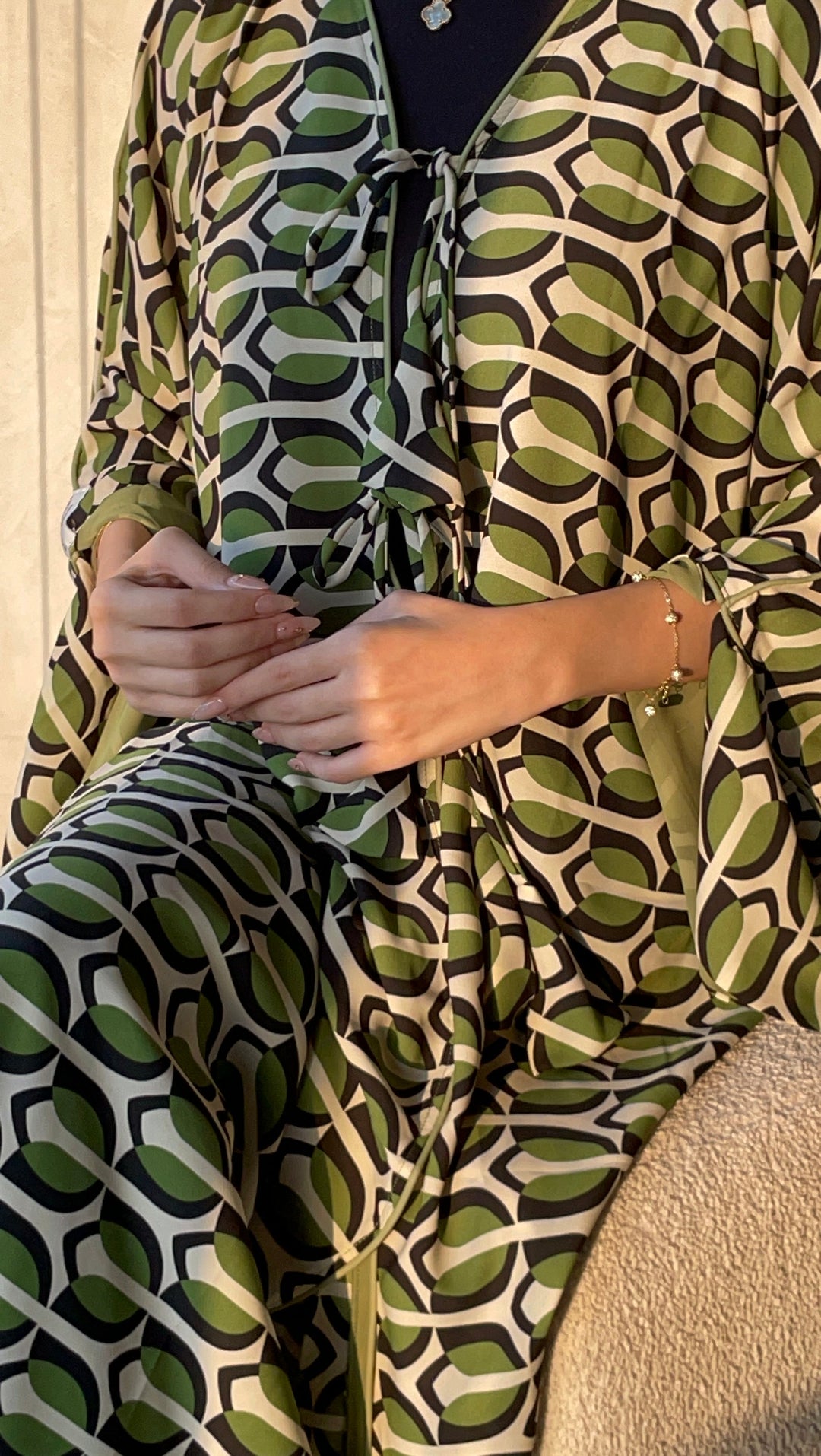 Green-Georgette-Leafy-Kimono-&-Sheila-Set