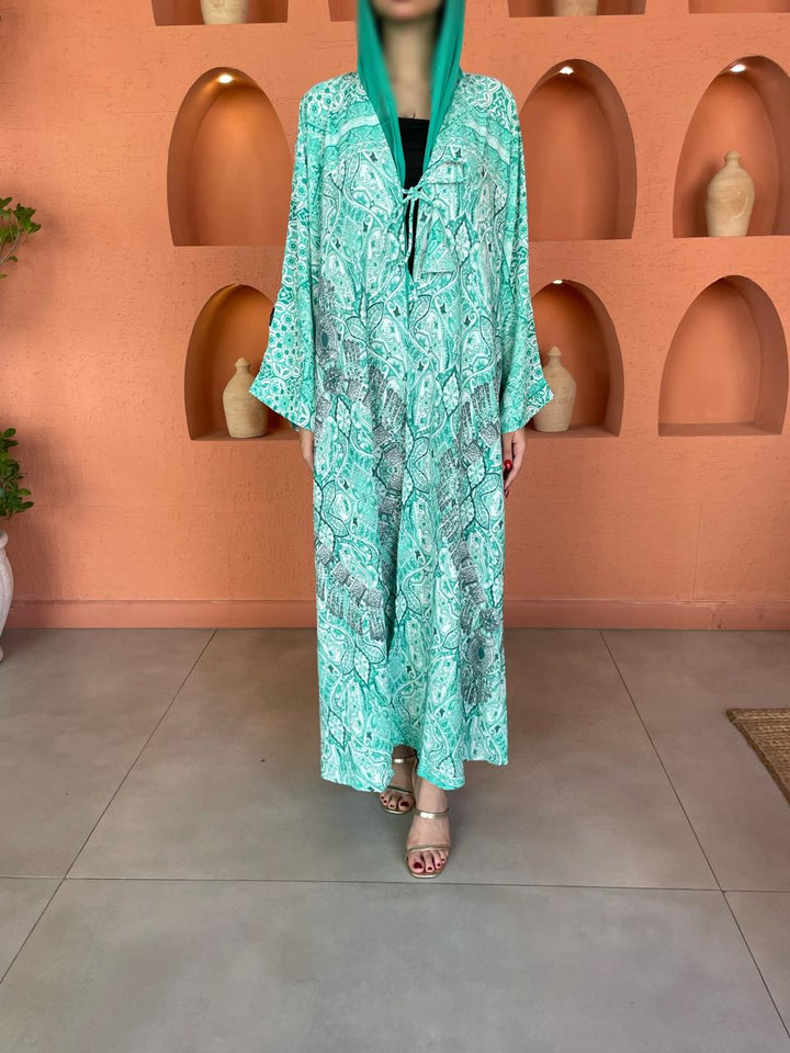 Green-Georgette-Ocean-Kimono-&-Sheila-Set