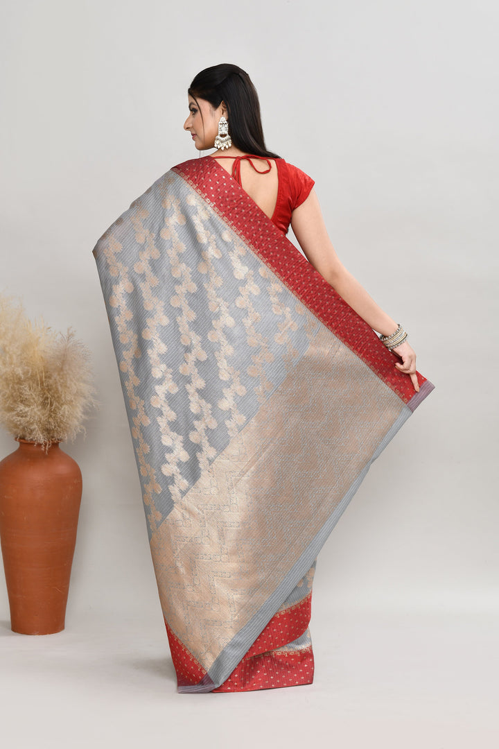 Grey-Kota-Silk-Banarasi-Zari-Work-Saree