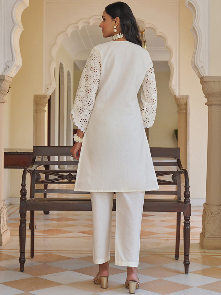 Cream-Pure-Cotton-Embroidered-2-Piece-Kurta-Set