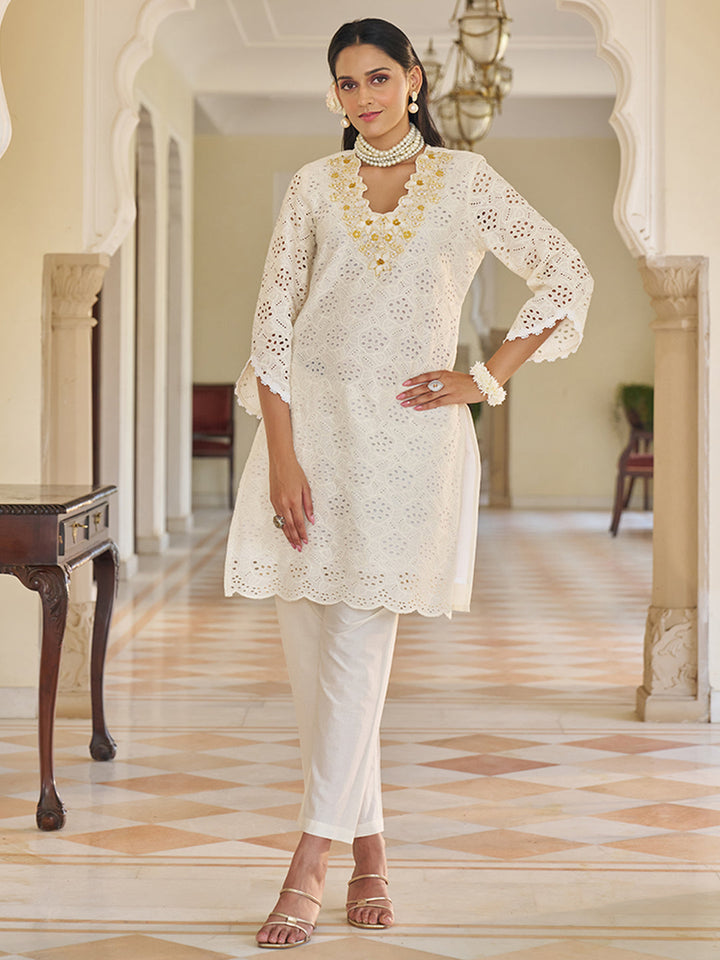Cream-Pure-Cotton-Embroidered-2-Piece-Kurta-Set