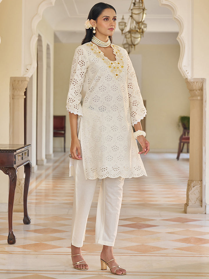 Cream-Pure-Cotton-Embroidered-2-Piece-Kurta-Set