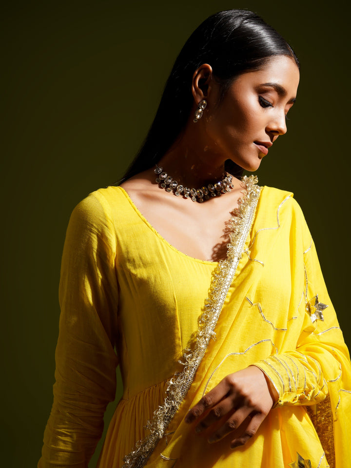 zeresouq-yellow-gathered-anarkali-suit-set