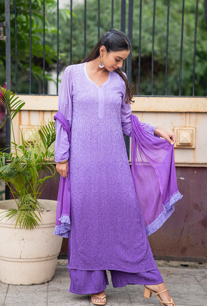 ZERESOUQ-Raina-Lavender-viscose-chikankari-3-Piece-Kurta-Set