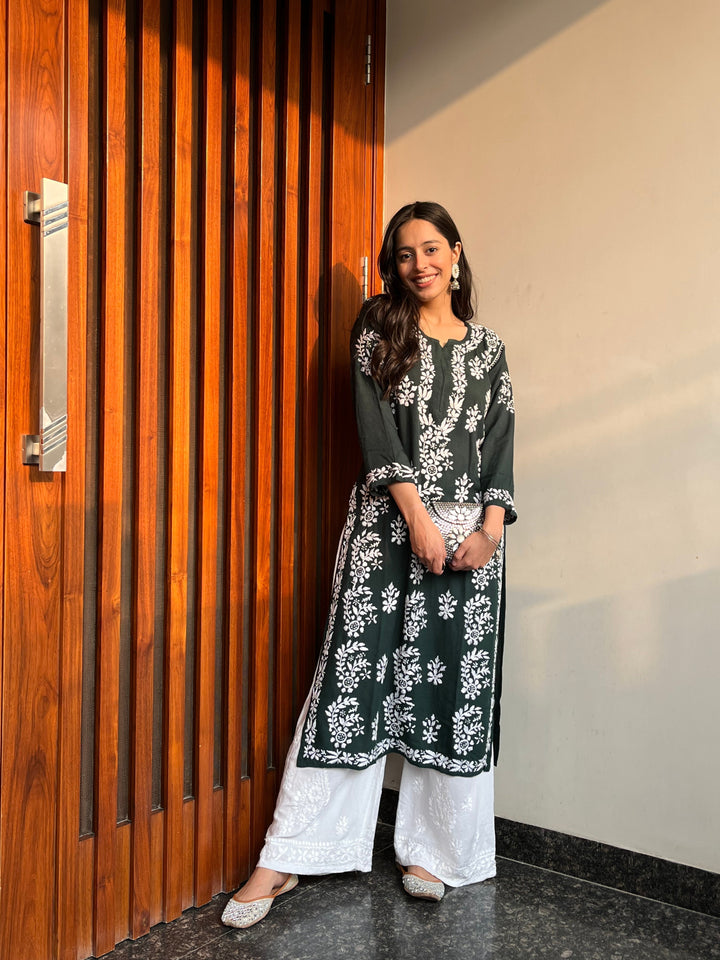 ZERESOUQ-Noor-Green-Rayon-Designer-kurta