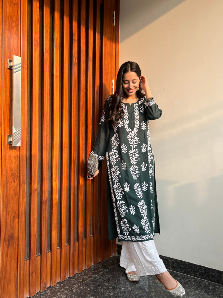 ZERESOUQ-Noor-Green-Rayon-Designer-kurta