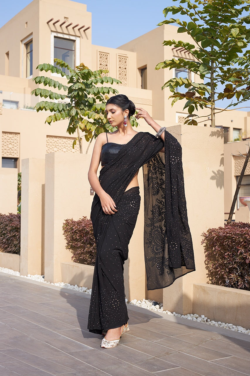 ZERESOUQ-Suhana-Black-Pure-Georgette-Saree