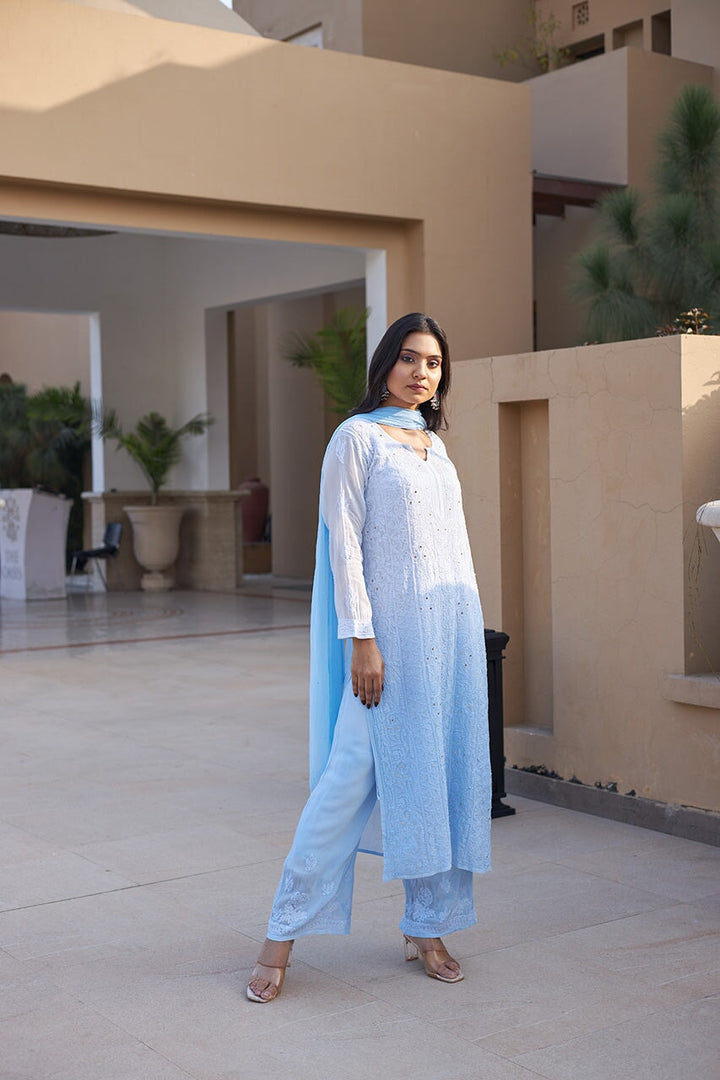 Zuri-Blue-Georgette-kurta-&-palazzo-with-Dupatta-&-Inner