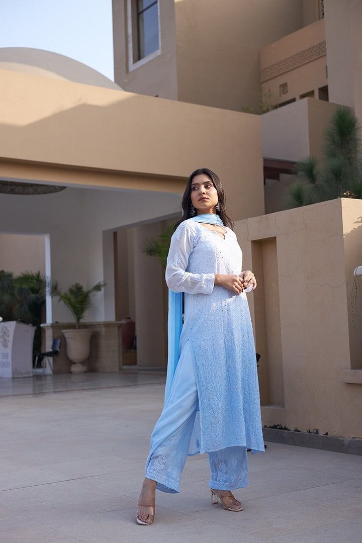 Zuri-Blue-Georgette-kurta-&-palazzo-with-Dupatta-&-Inner