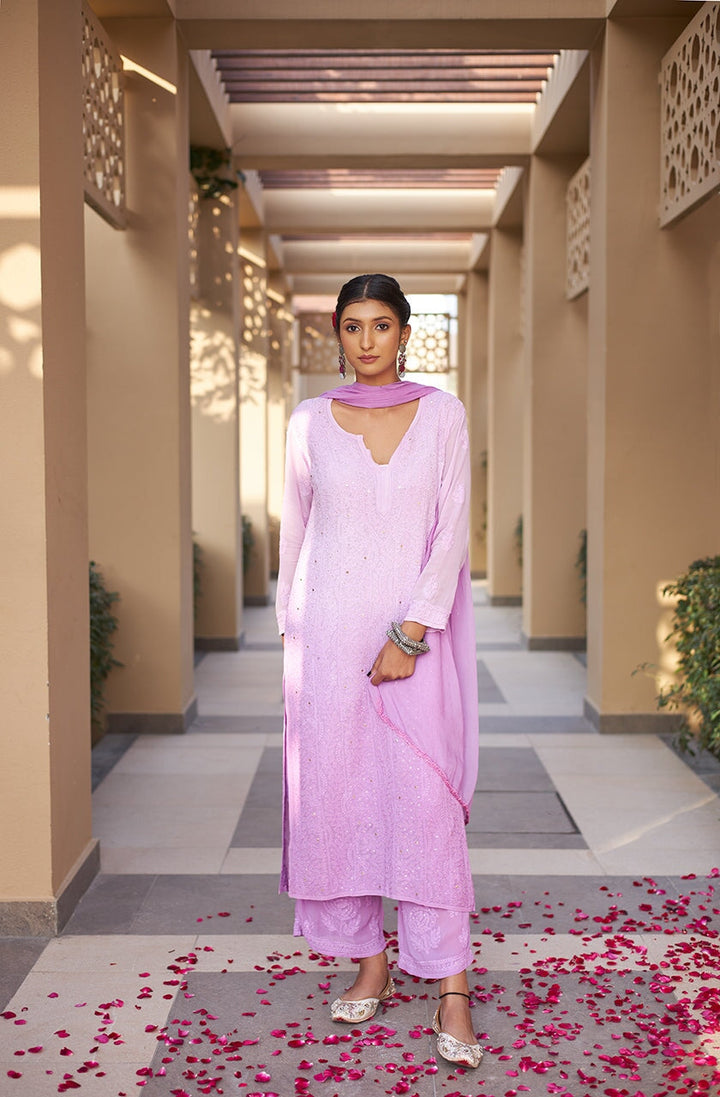 ZERESOUQ-Zuri-Lavender-Georgette-kurta-&-Palazzo-With-Dupatta-&-Inner