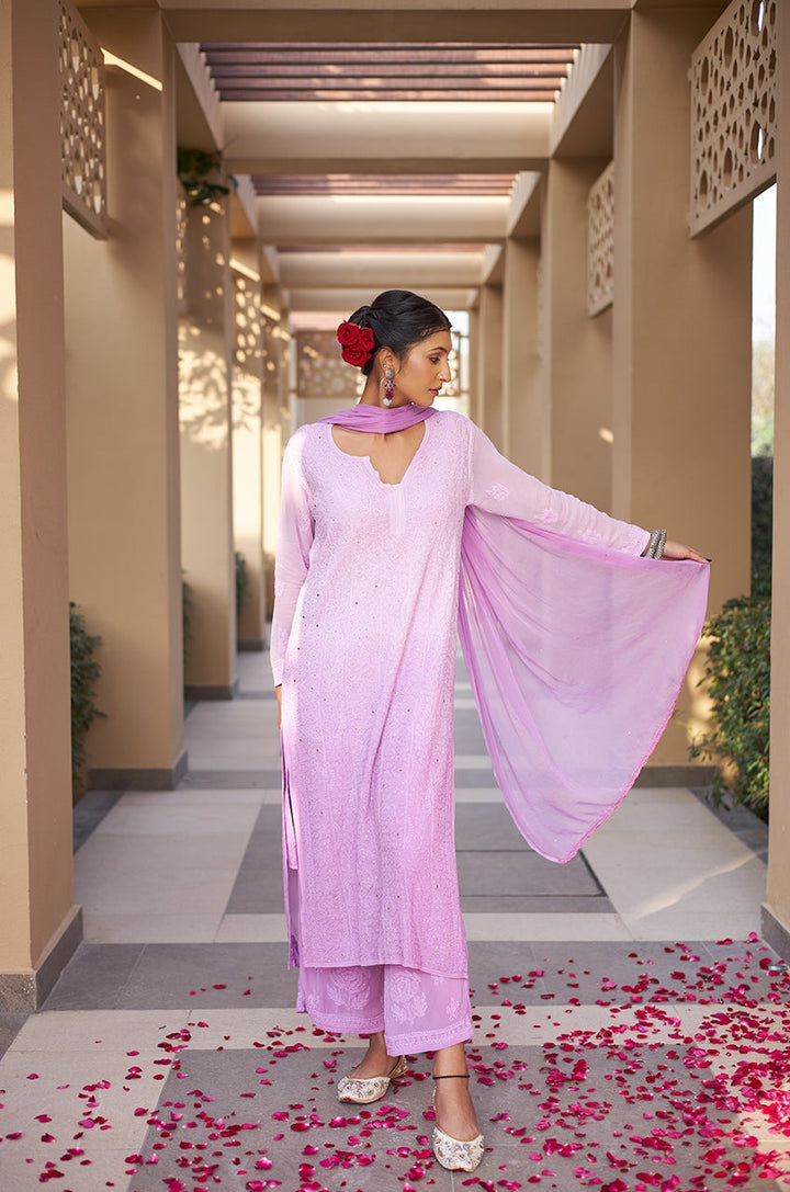 ZERESOUQ-Zuri-Lavender-Georgette-kurta-&-Palazzo-With-Dupatta-&-Inner