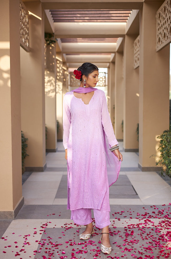 ZERESOUQ-Zuri-Lavender-Georgette-kurta-&-Palazzo-With-Dupatta-&-Inner