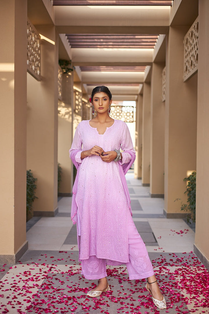 ZERESOUQ-Zuri-Lavender-Georgette-kurta-&-Palazzo-With-Dupatta-&-Inner
