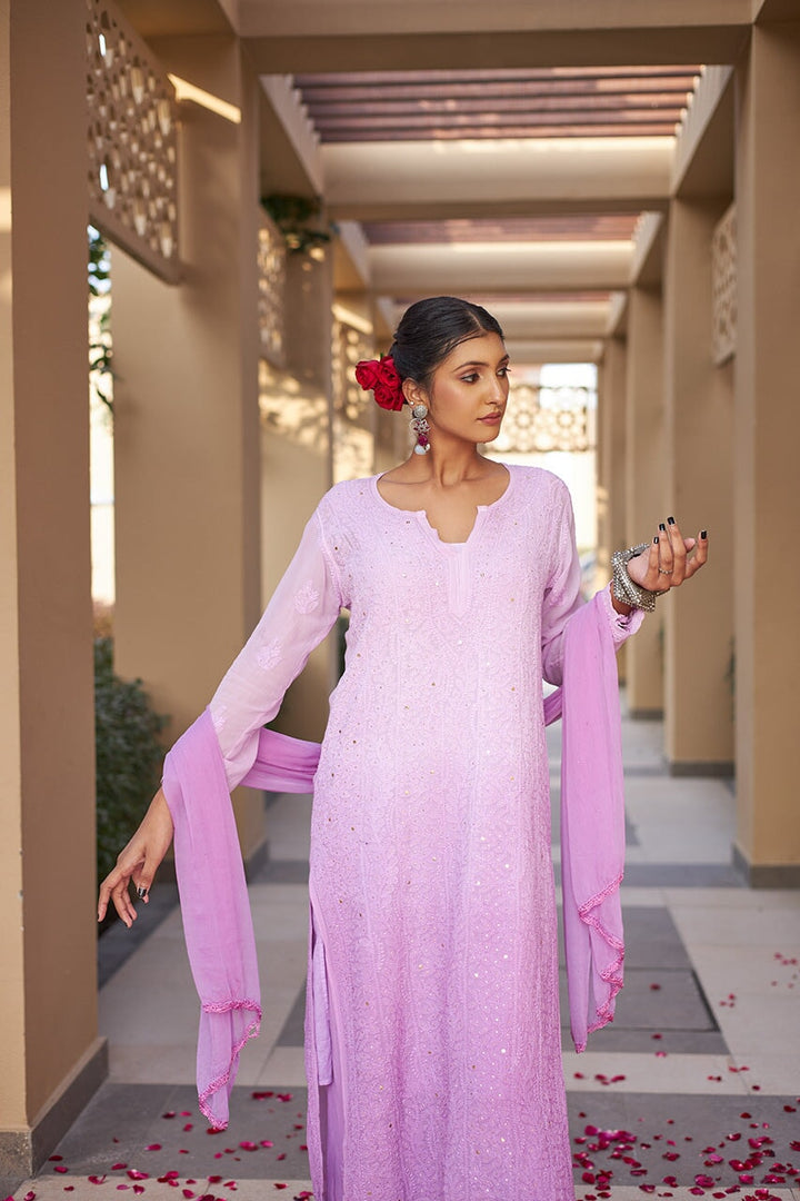 ZERESOUQ-Zuri-Lavender-Georgette-kurta-&-Palazzo-With-Dupatta-&-Inner