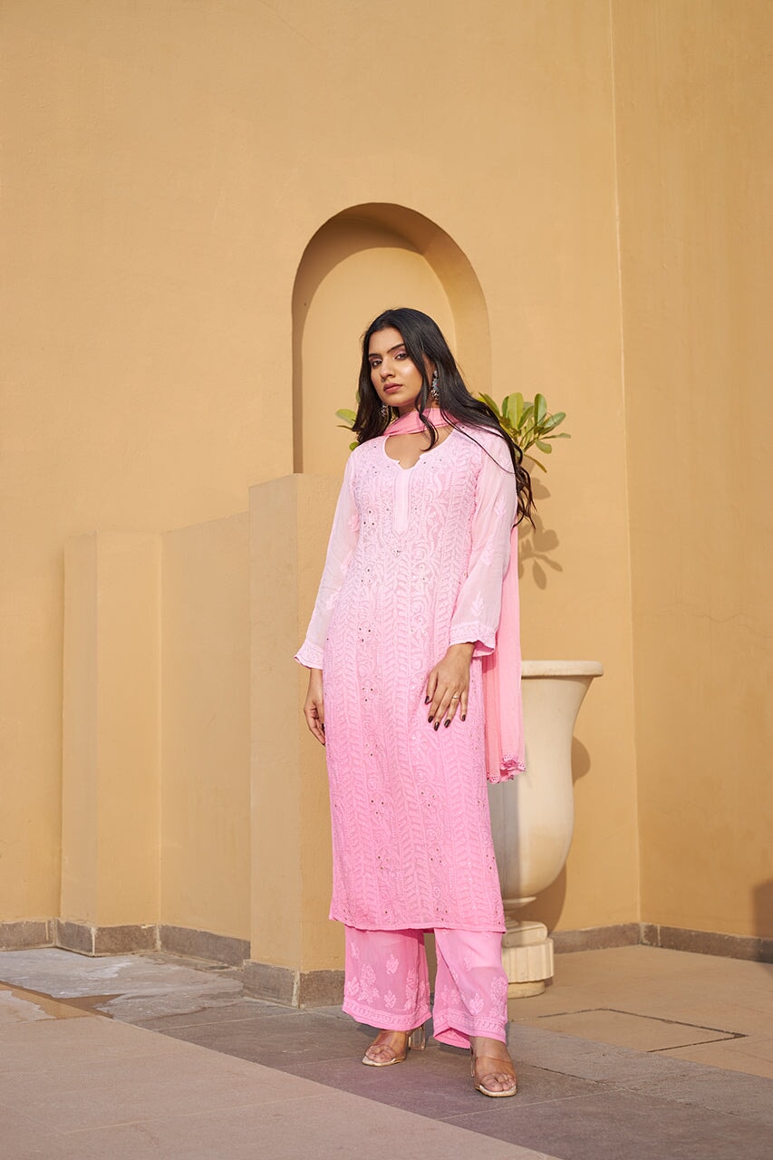 ZERESOUQ-Zuri-Pink-Georgette-kurta-&-Palazzo-With-Dupatta-&-Inner
