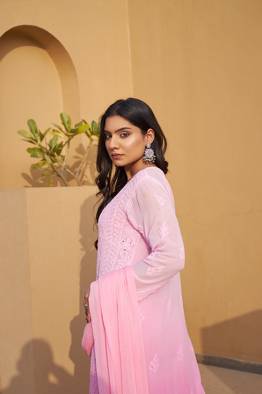 Zuri-Pink-Georgette-kurta-&-Palazzo-With-Dupatta-&-Inner