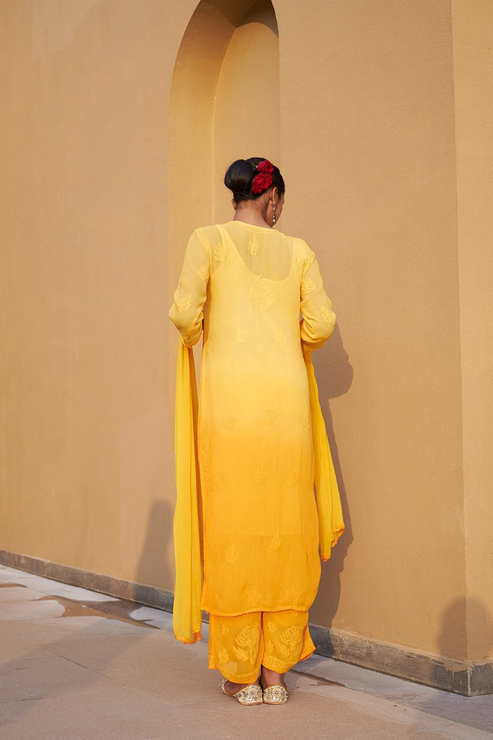ZERESOUQ-Zuri-Yellow-Georgette-kurta-&-Palazzo-With-Dupatta-&-Inner