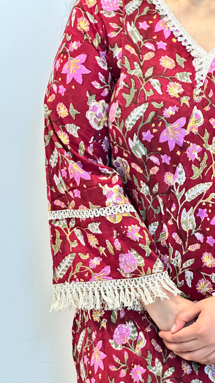 Cherry-Red-Cotton-Sanganeri-Block-Print-Ruhani-Suit-Set