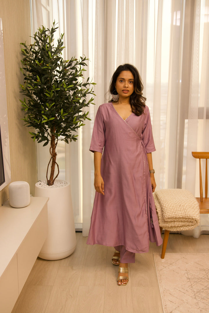 Dusky-Lavender-Chinnon-Noor-Wrap-Style-Kurta-&-Pant