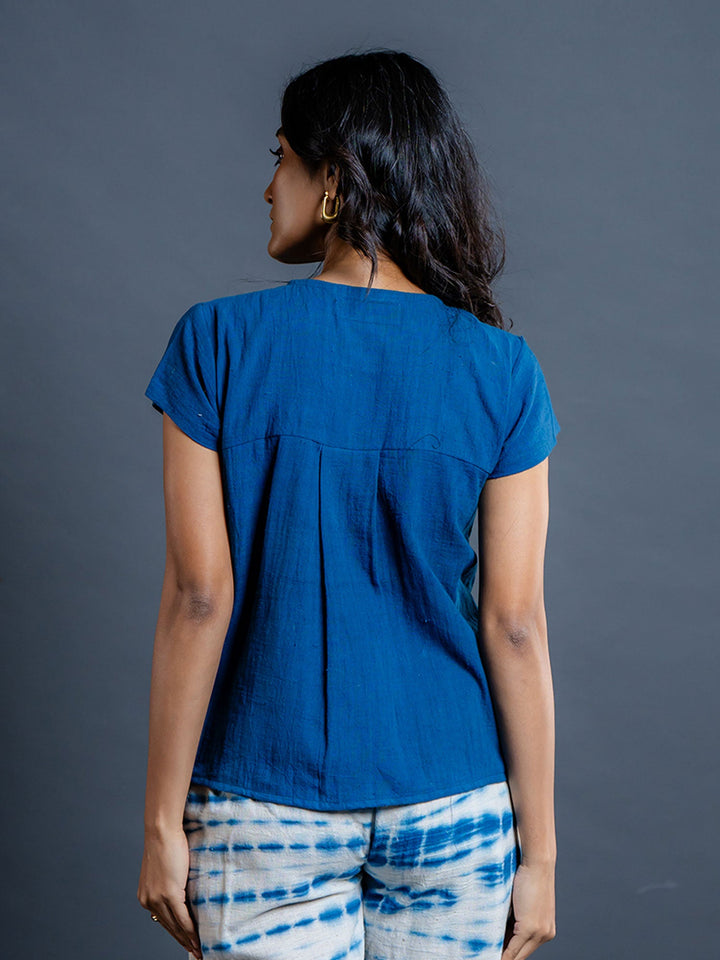 Indigo-Blue-Pure-Cotton-Top