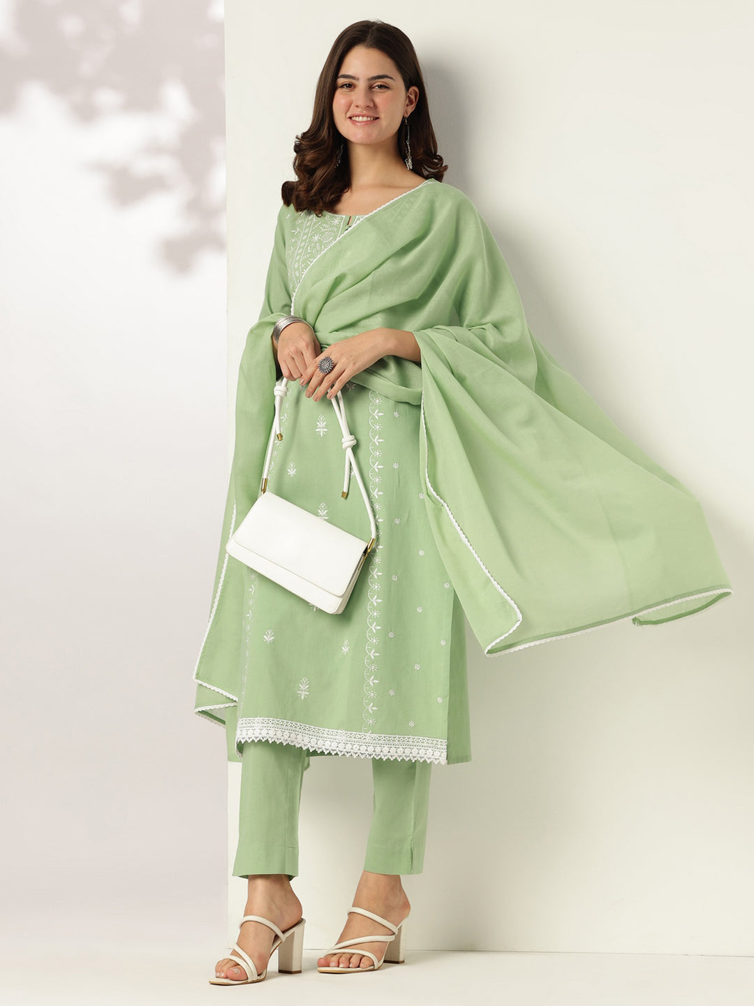 Green-Cotton-Straight-Embroidered-3-Piece-Kurta-Set