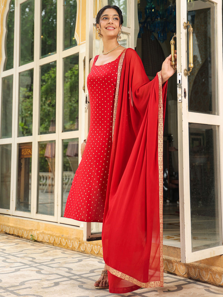 Maroon-Rayon-Straight-Foil-Print-3-Piece-Kurta-Set